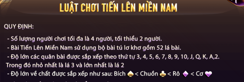 Luật chơi tiến lên miền nam