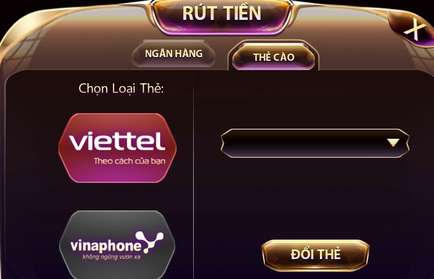 Rút tiền thẻ cào