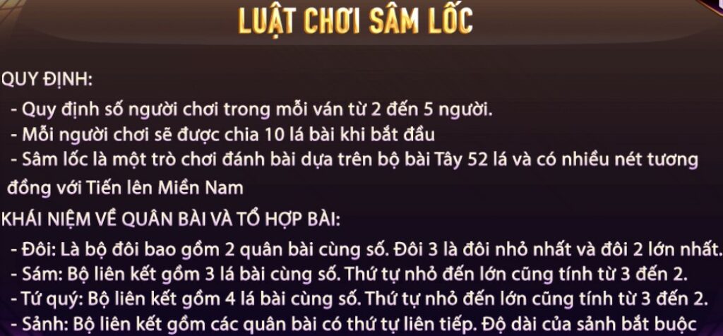 Luật chơi Sâm lốc Gemwin